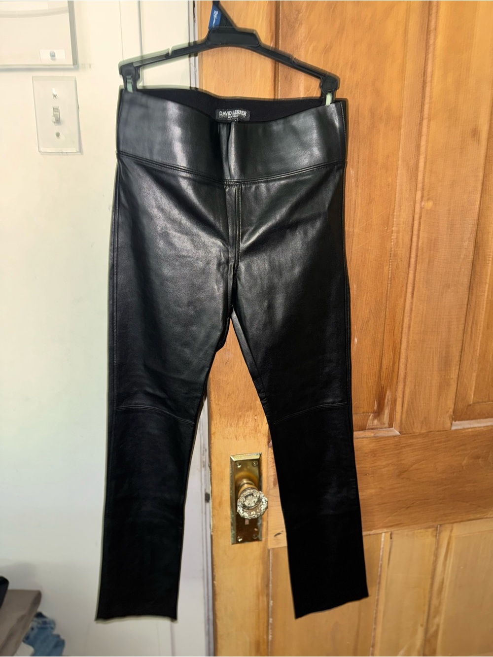 David Lerner Black Faux Leather Leggings
